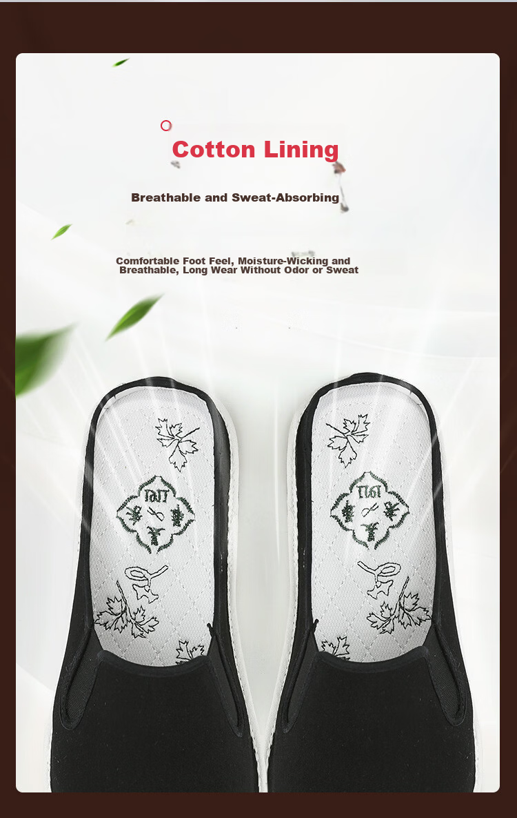 Lao Mei Hua Slippers 26th Anniversary New Old Beijing Layered Sole Cloth Shoes Breathable Odor-Resistant Half-Toe Mugwort Style Size 42 5