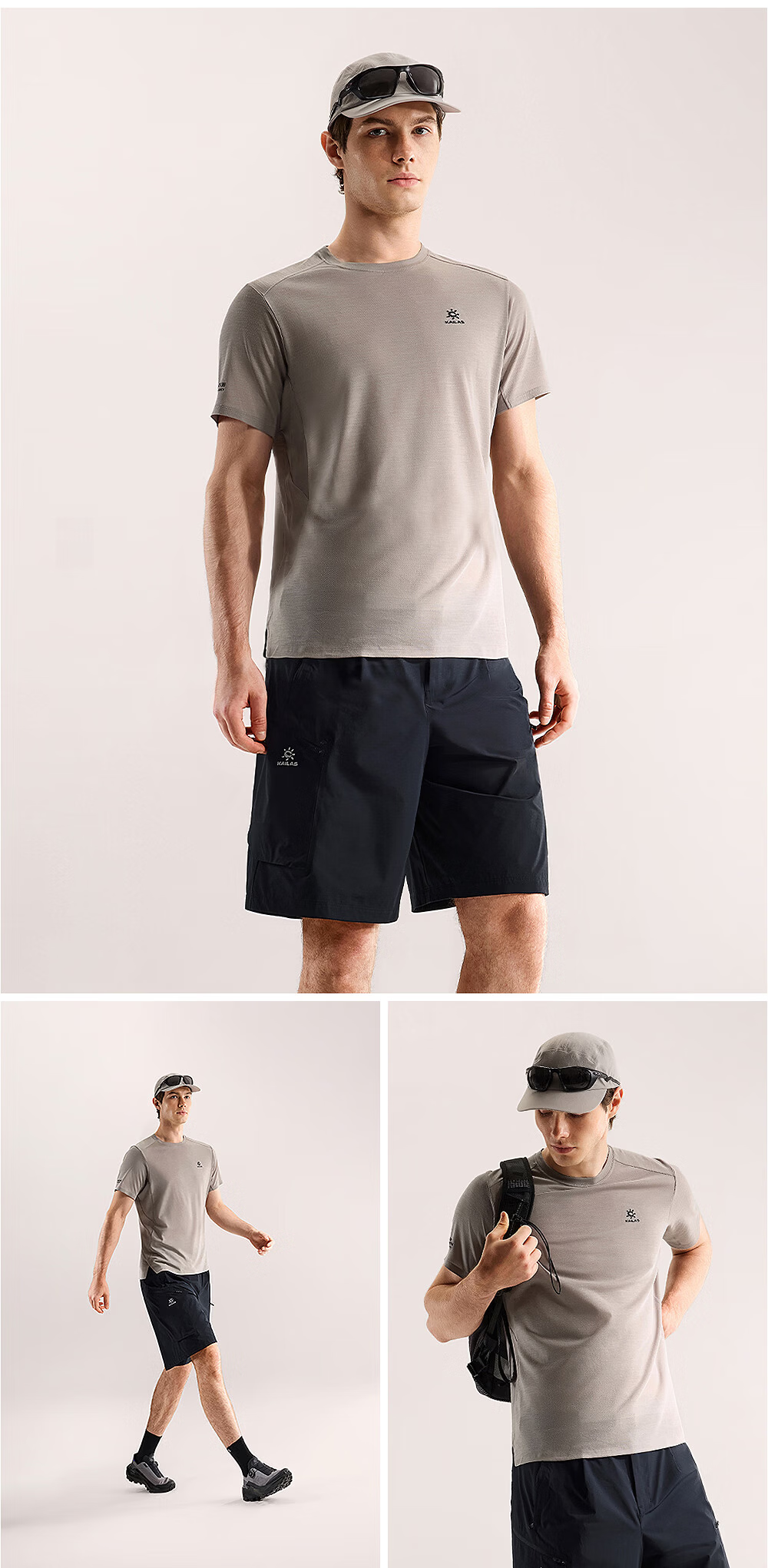 KAILAS Merino Wool Crew Neck Short Sleeve T-Shirt Men Moisture-Wicking Quick-Dry Summer Sports Outdoor Hiking 5