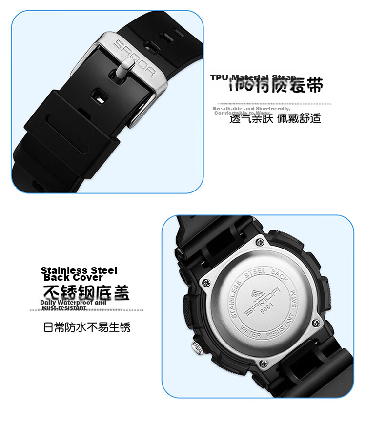 LOUIE JUELEN Student Exam Watch Unisex Waterproof Luminous Silent Quartz Sports Watch for High School, Civil Service, and Graduate Exams 14