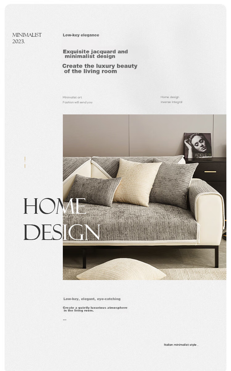 AVIVI Sofa Cushion, All-Season Sofa Cover, Non-Slip Sofa Slipcover, Armrest And Backrest Cover, 90*90 Cm, Wishing 2