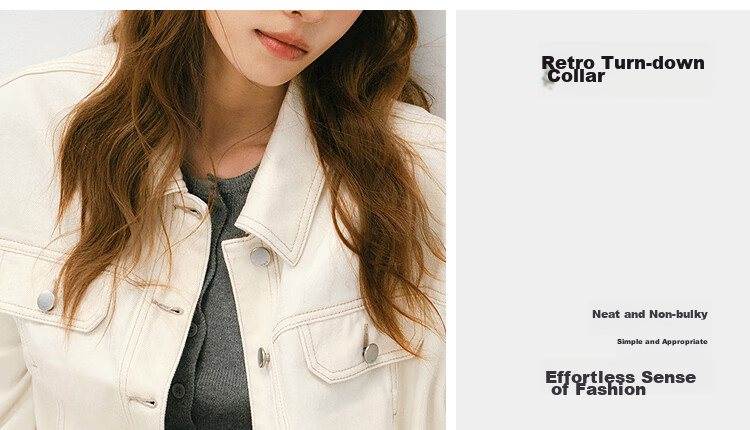 Semir Women's Denim Jacket Spring Short Lapel Drop Shoulder Loose Vintage 2026 Workwear Style Coat 109126108005 25