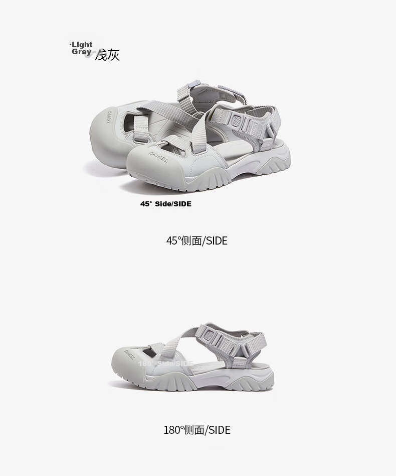 CAMEL Women's Outdoor Sandals Cute Cool Version Colorblock Thick Sole Sandals L25M076016 Off-White/Black Size 35 29