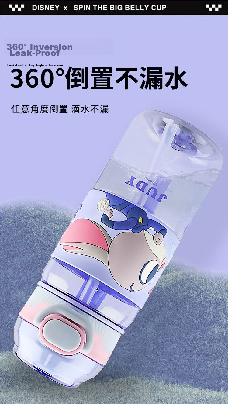 Disney Zootopia Kids Water Bottle Summer School Special Rabbit Strawberry Bear Cute Cartoon Large Capacity Drinking Bottle 3