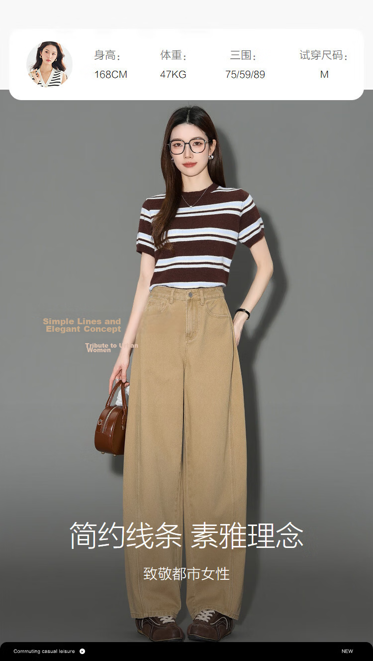 Demana Fresh Cotton Summer Curved Blade Cropped High-Waist Slimming Wide-Leg Harem Jeans for Women Premium Feel 8