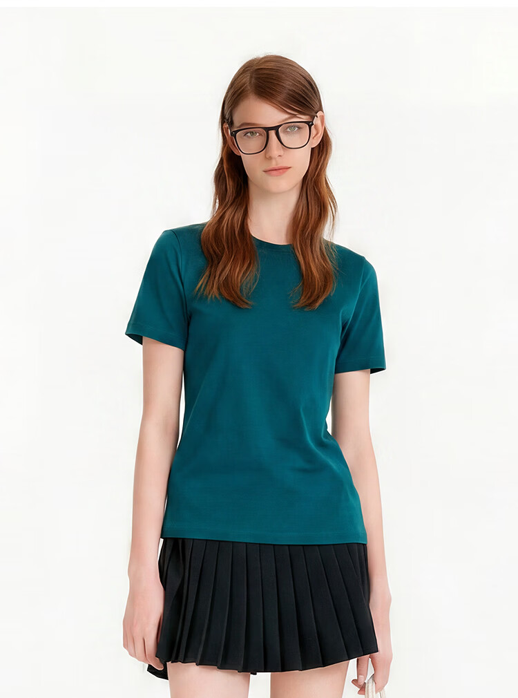 Semir Mall Style | Women's Summer Short Sleeve T-Shirt Solid Color Crew Neck Regular Shoulder Top 2026 Versatile Shirt 101926100001 42