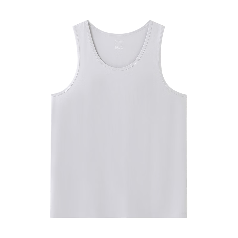 PurCotton Men's Antibacterial Tank Top T-Shirt Narrow Shoulder Spring Summer Yunhai Mist Gray 2XL (185)