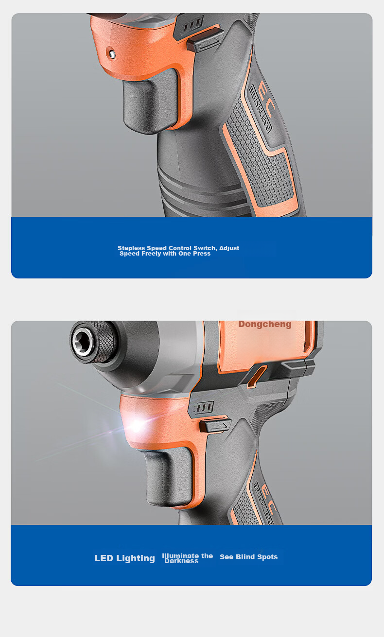 Dongcheng 16V Cordless Brushless Impact Electric Screwdriver Drill DPL16V-160S 18