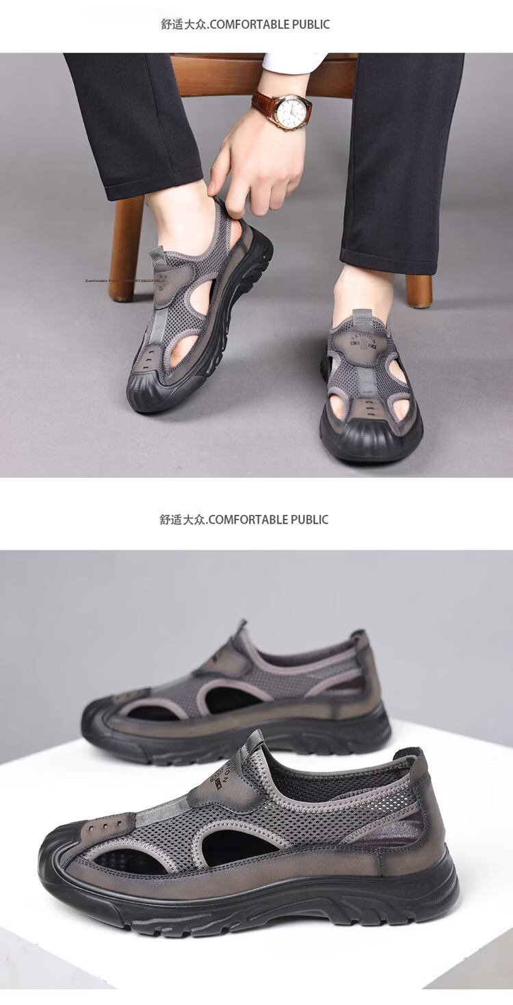 Jingzhenlianggong New Casual Sandals High-Quality Ultra-Soft Men's Breathable Sandals Wear-Resistant Non-Slip Dark Brown [Water-Resistant] Size 41 15
