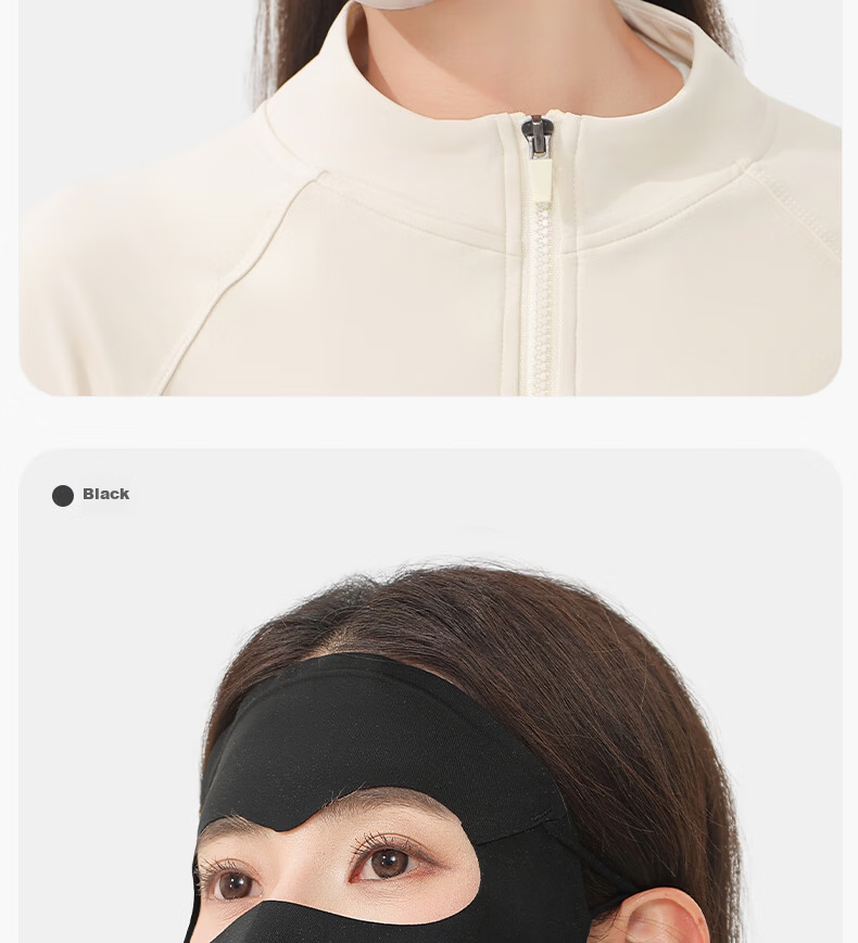 Romon Ice Silk Sun Protection Face Mask for Women Breathable UV Protection Ear-Hanging Full Face Cycling Mask 13