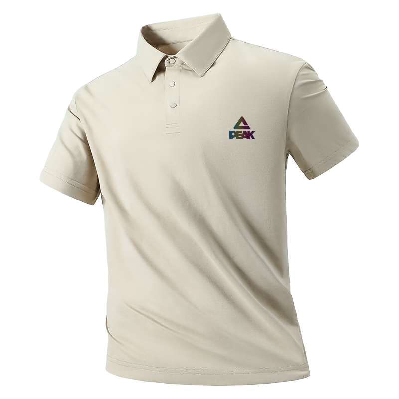 PEAK Outdoor Men's Summer 7A Antibacterial Sports Sun Protection Ice Silk Cooling Polo Shirt Disan Zero-Feel Short Sleeve T-Shirt C