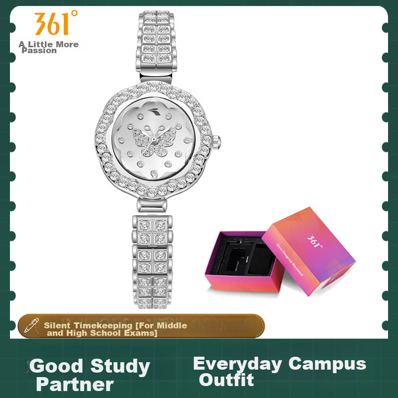 361° Luxury Floral Niche Artistic Creative Petal Small Dial Diamond-studded Starlight Silver Bracelet Watch Gift for Girlfriend