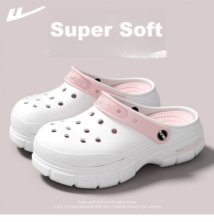 Warrior Women's Hollow Toe Slippers Outdoor Beach Sandals Four-Season Cool Slippers SDJ-0603 White Purple Size 37 1