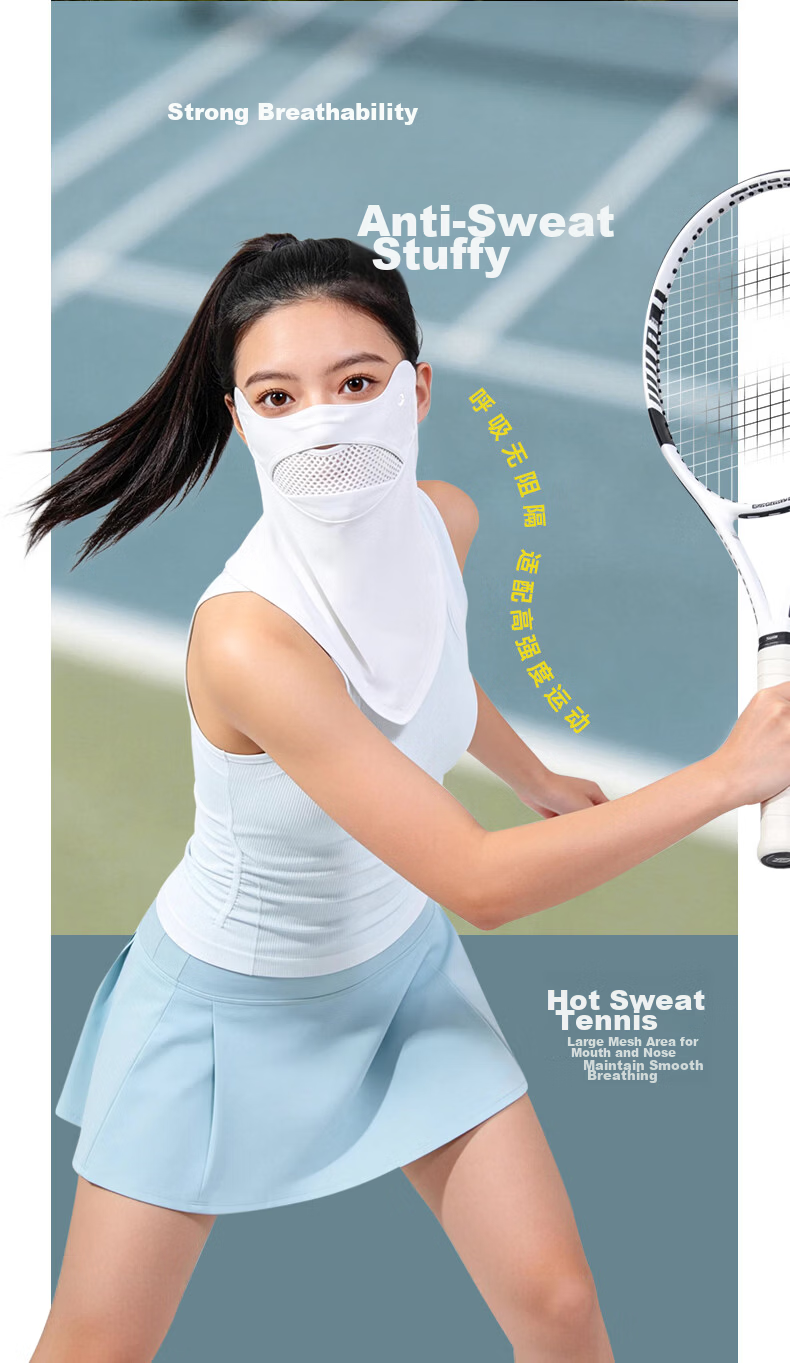 GOLOVEJOY Outdoor Sports Sunscreen Face Mask UV Protection Full Face Neck Eye Guard Breathable Hiking Black 4