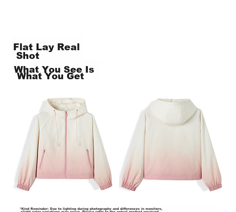 TonLion 2026 Spring Women's Hooded Cropped Jacket Peach Pink L 2