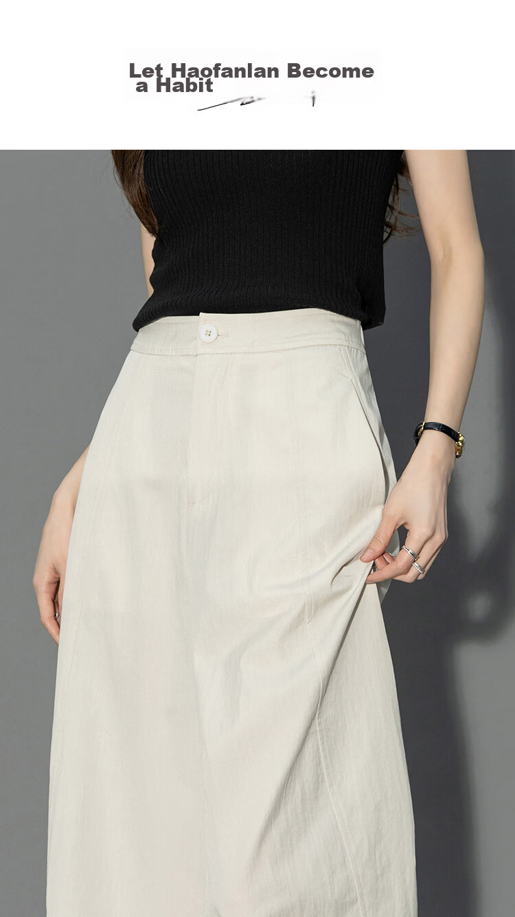 Demana [Curved Blade Project] Summer Nine-Point Pants Simple Style Split Line Loose Slim Petite Casual Pants for Women Premium 1