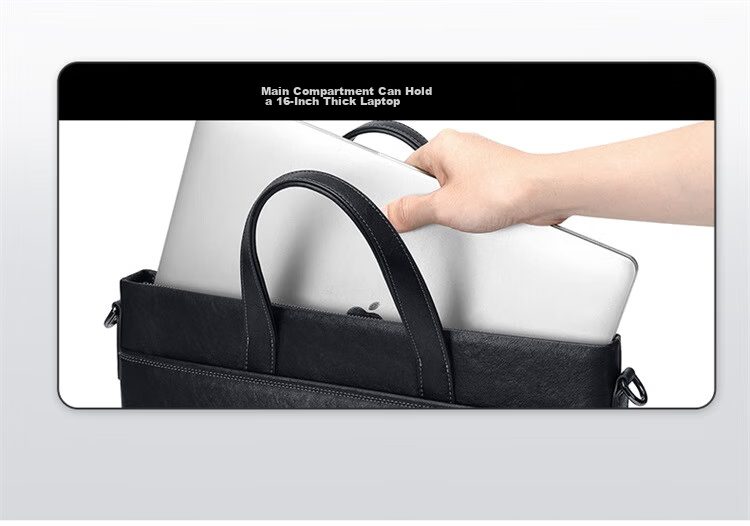 GOLF Business Briefcase Men's Soft Leather 14/16 Inch Laptop Bag Shoulder Crossbody Office Document Bag 6