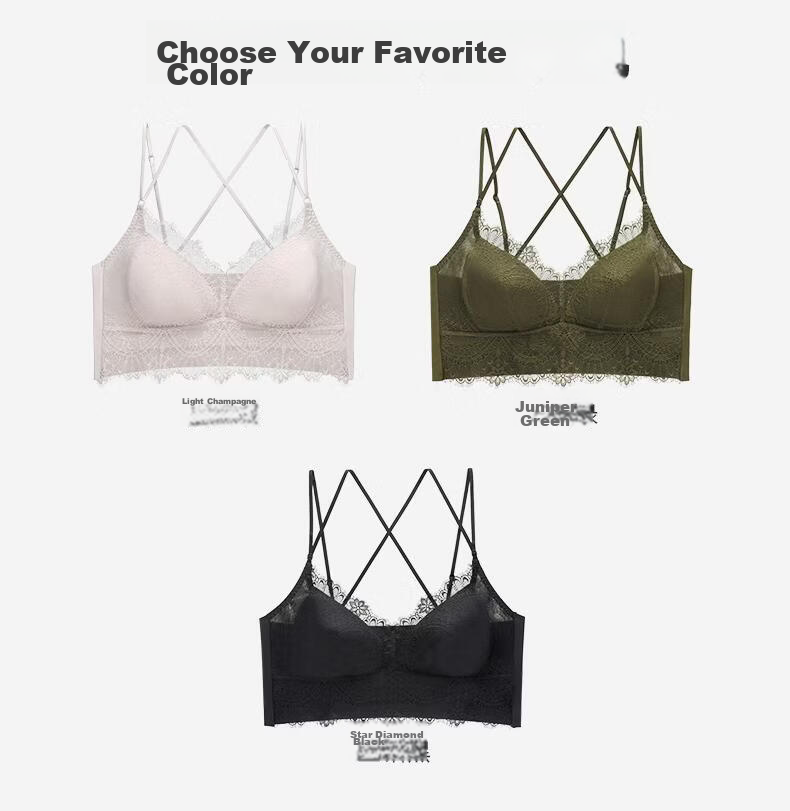 Manifen Lace Back Strapless Camisole Women's Mango Cup Sexy Padded Wireless Bra Integrated Underwear 11