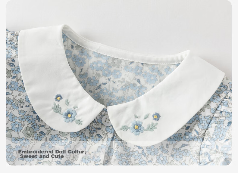 DAVE & BELLA Girls' Cotton Summer Dress Floral Toddler Baby Class A Dress 7
