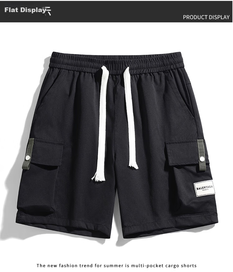GLM Men's Summer Casual Cargo Shorts Loose Fit Trendy Five-Point Pants 11