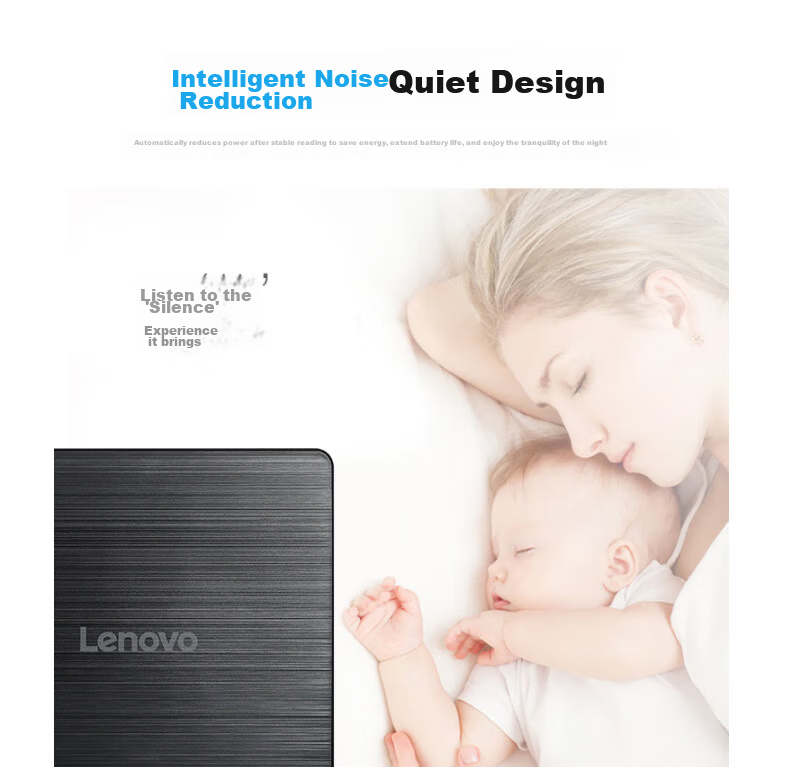 Lenovo 8x External Optical Drive, Portable DVD Burner, All-In Type-C/USB Dual Interface, Ultra-Thin Upgraded Version, TX801, Jingcang 8