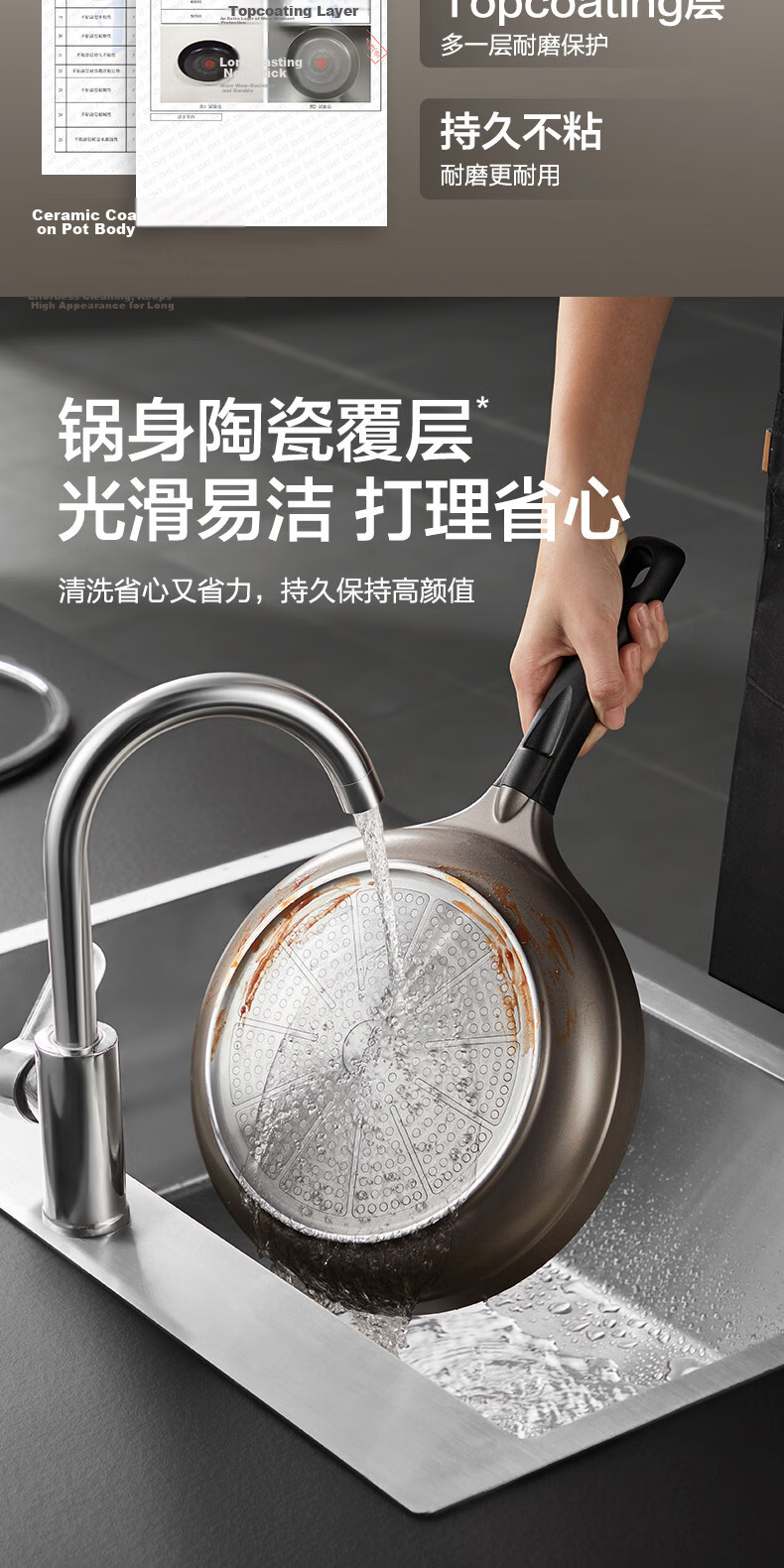 SUPOR Titanium Oil-Repellent Red Dot Non-Stick Frying Pan, Ultra Durable Non-Stick Skillet, Compatible with Induction Cooktops PJ28JZ1 15