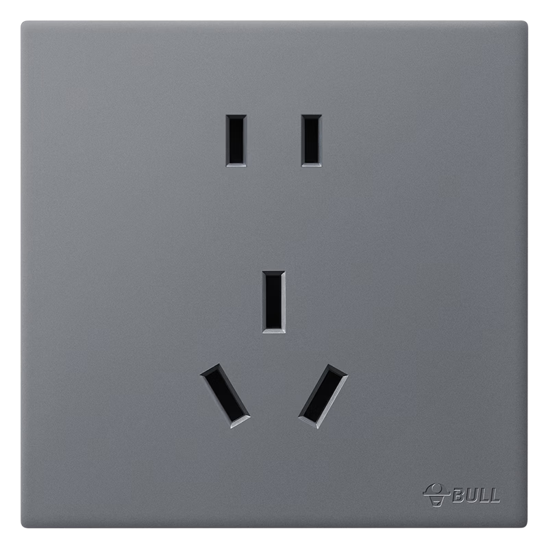BULL Switch Socket G60 Series 10A Five-Hole Ultra-Thin Socket Panel G60Z223 Phantom Gray 10-Pack