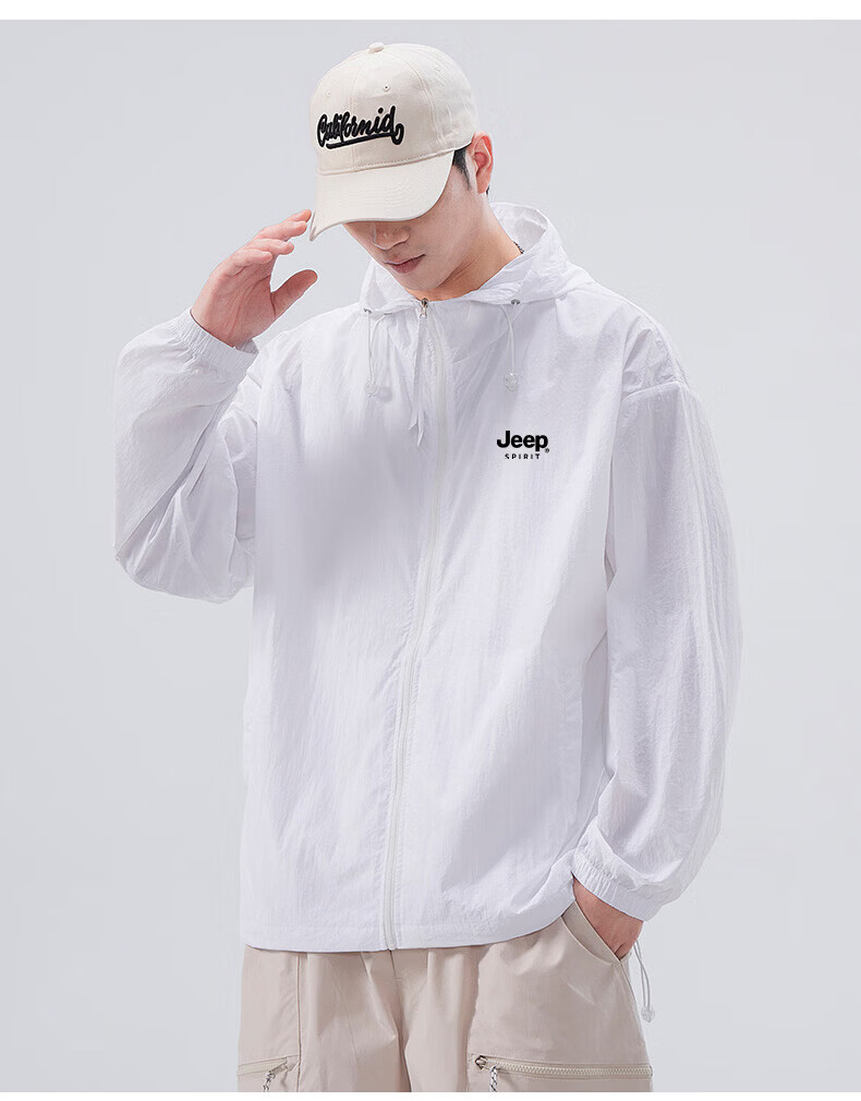 JEEP SPIRIT Men's Summer New Ice Silk Lightweight Sun Protection Jacket Large Size Men's Clothing Coat ZH7777 Cement Gray 3XL 33