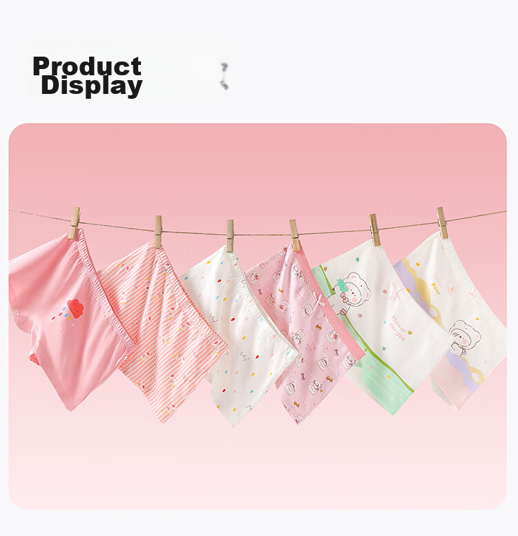 Bingxue Kapok Children's Underwear Girls Pure Cotton Class A Boxer Shorts 10A Antibacterial Breathable Pink Toddler Shorts 15