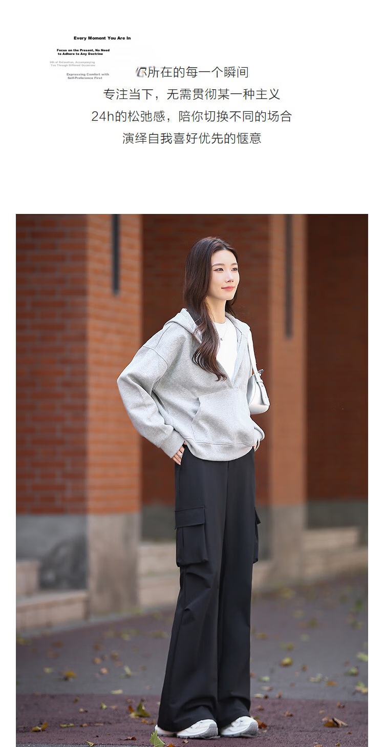 Demana [Sassy Sister Vibe] Spring Korean Style Lightweight Sports Pleated Cargo Pocket Vintage Flared Comfortable Women's Casual Pants 6