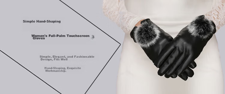 Adandyish Men's PU Full Palm 360° Touchscreen Gloves Autumn Winter Windproof Warm Cycling Gloves with Triple Rib Design 14