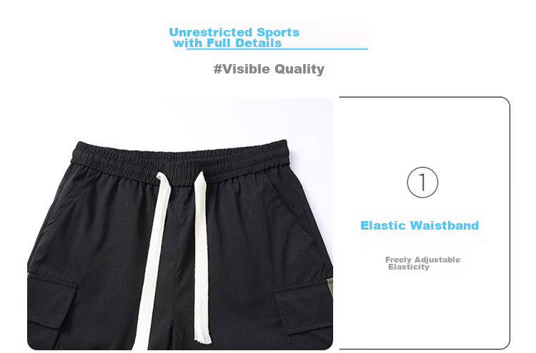 GLM Men's Summer Casual Cargo Shorts Loose Fit Trendy Five-Point Pants 5