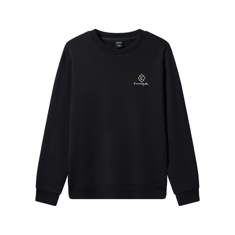 CABBEEN 340G Cotton Sweatshirt Men's Heavy-Duty 3D Multi-Needle High-End Floral Embroidery 2026 Spring Long Sleeve Sweatshirt
