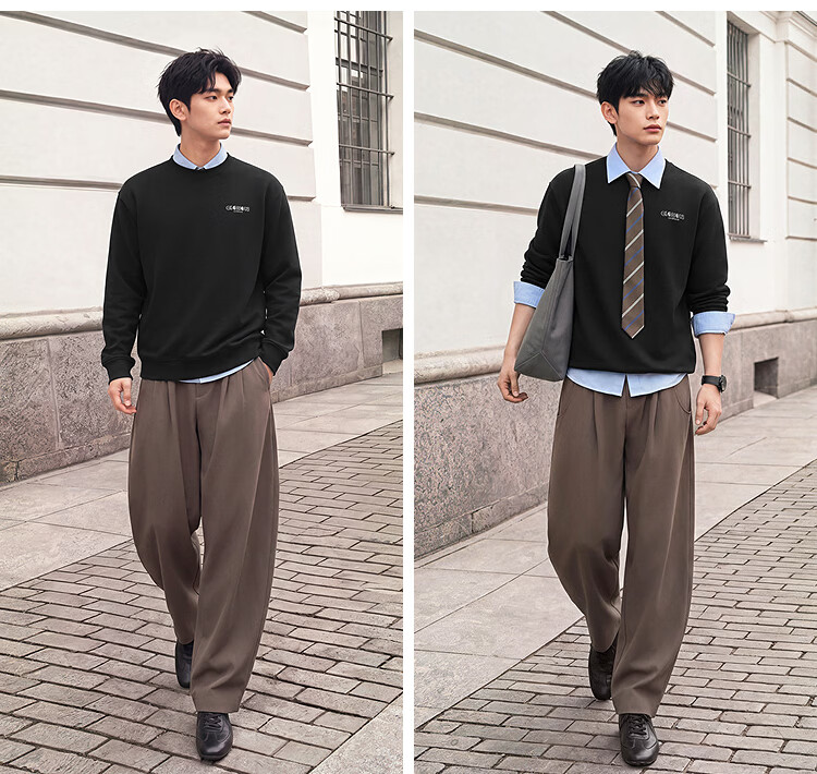 Semir Wang Anyu Collaboration Series Aerospace Sweatshirt Men Autumn Soft Cotton Heavyweight Casual Couple Long Sleeve 18