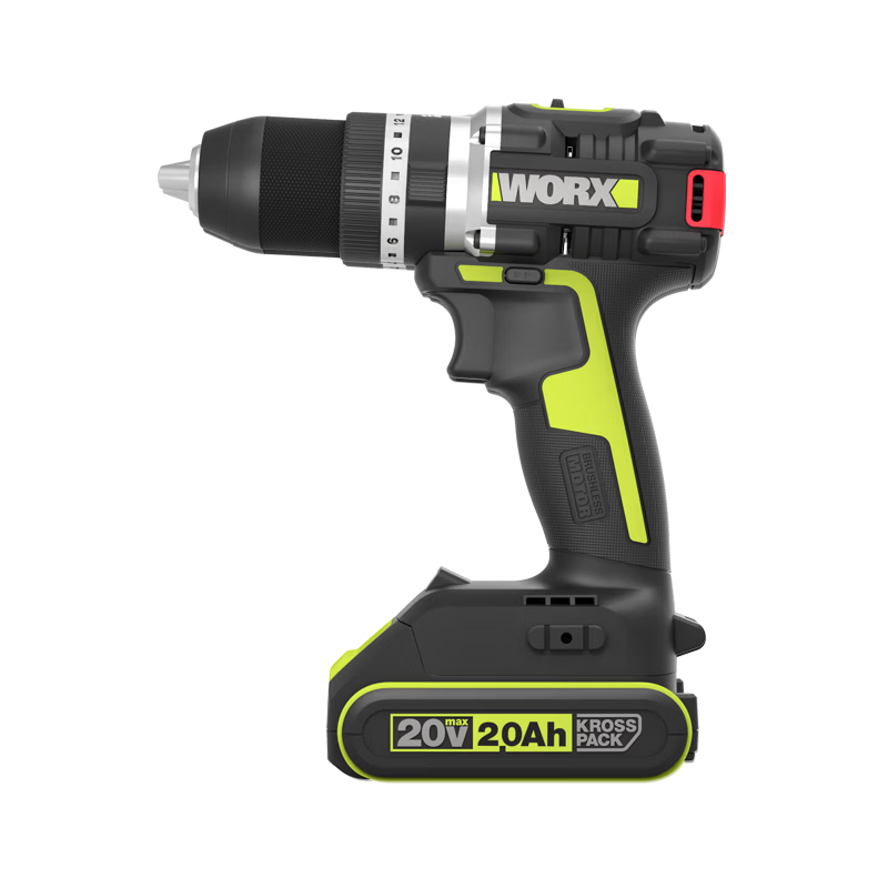Worx 20V 70N Brushless Impact Drill WU369X.1 (2.0Ah Single Battery) Cordless Lithium Battery Household Wall Drilling Hand Drill