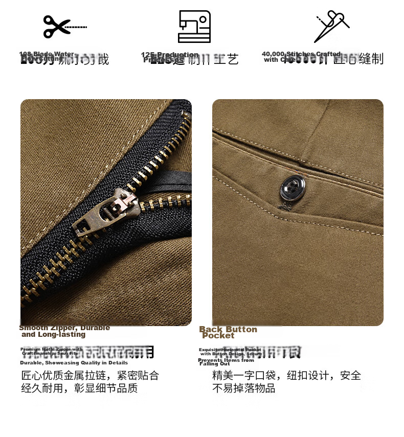FIRS Long Staple Cotton Men's Spring Autumn New Business Loose Straight Casual Pants Dad Work Pants 4