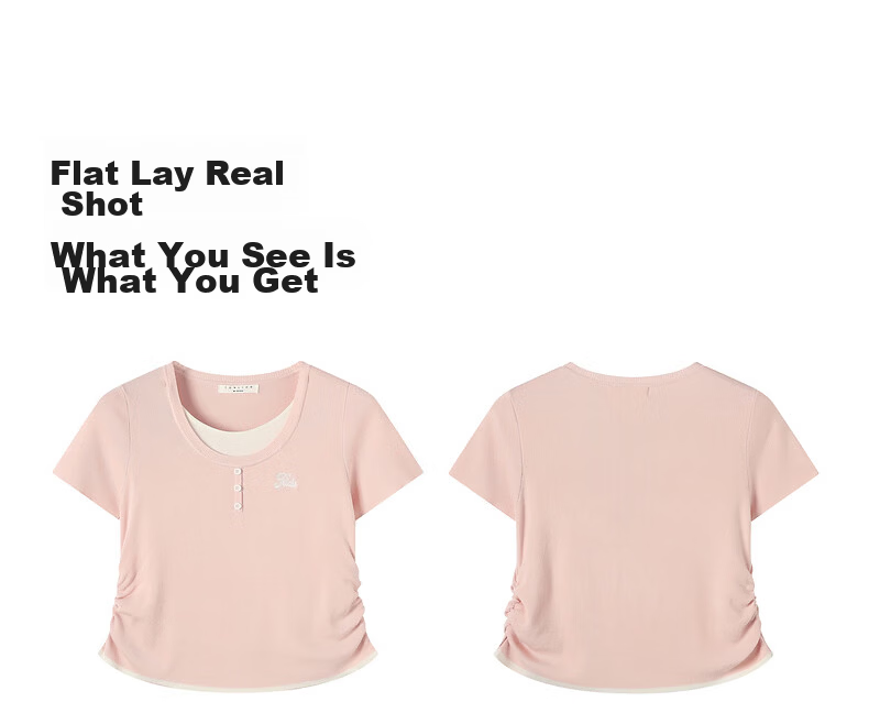 TonLion 2026 Spring Summer New Women's Short Sleeve Sweater Faux Two-Piece Knit Casual Korean Style Pretty Top 3