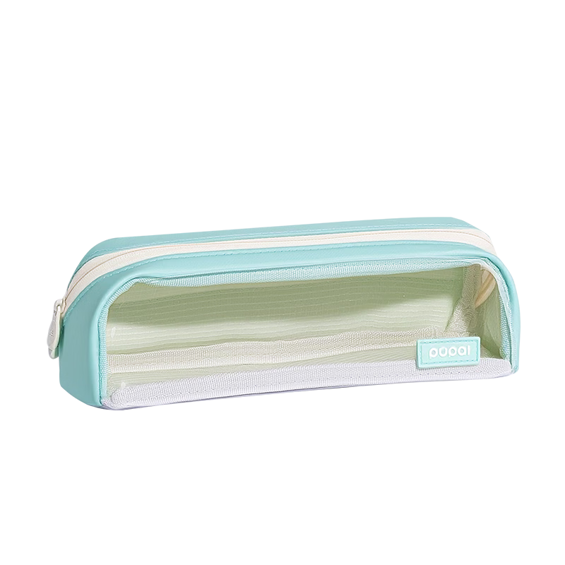 Deli Magnetic Flip Pencil Case, Anti-Dirt, Stylish High-Value Minimalist Student Stationery Storage Bag, Portable Handheld Pencil Box, Small Light Blue, Gift for Boys and Girls
