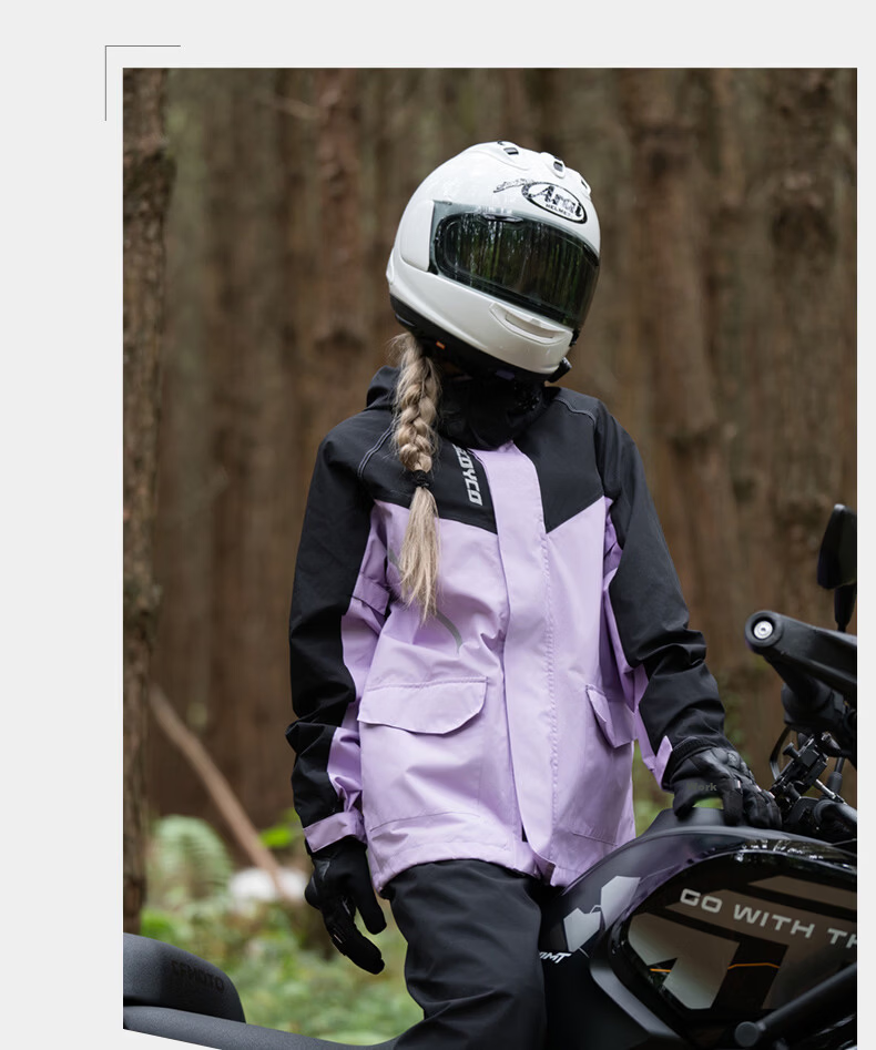 SCOYCO RC10-2 Motorcycle Riding Raincoat, Rider-Specific Two-Piece Rain Pants, Waterproof Electric Bike Rain Jacket Set for All Seasons 22