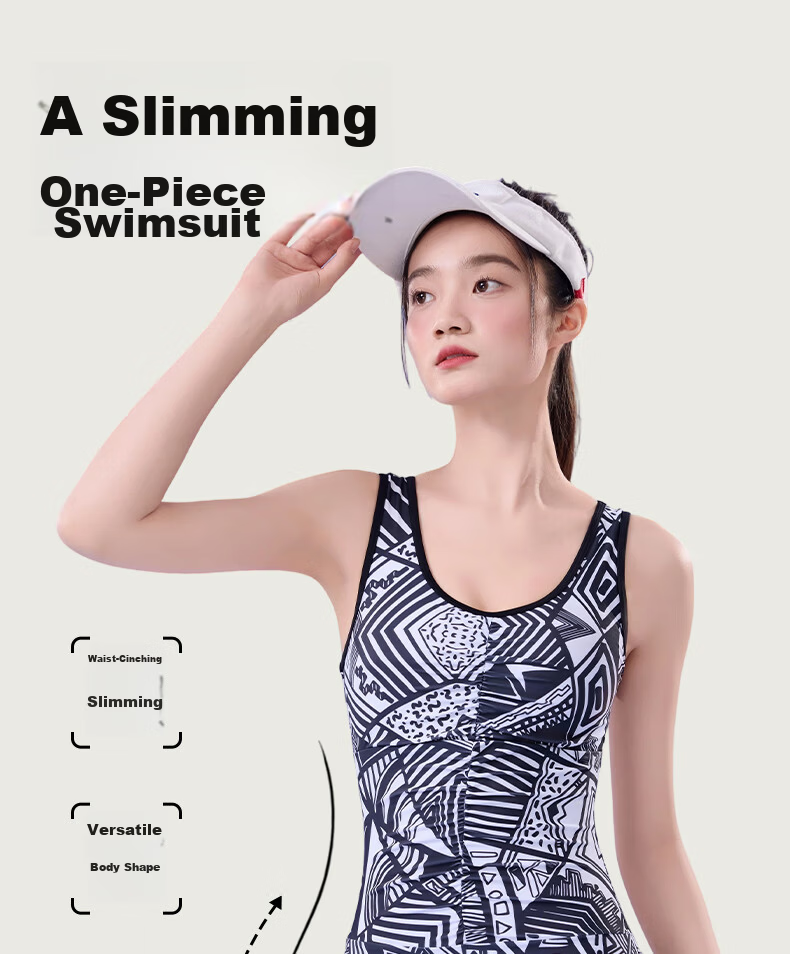 LangSha Women's One-Piece Slimming Modest Swimsuit for Swimming, Hot Springs, Beach, and Vacation 1
