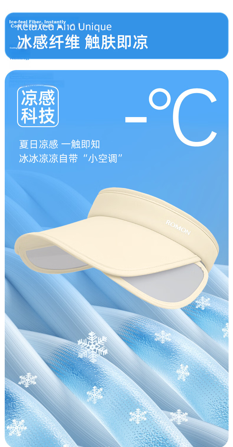 Romon Women's Sunscreen Hat UV Protection Retractable Wide Brim Sunshade Open Top Sun Hat 2
