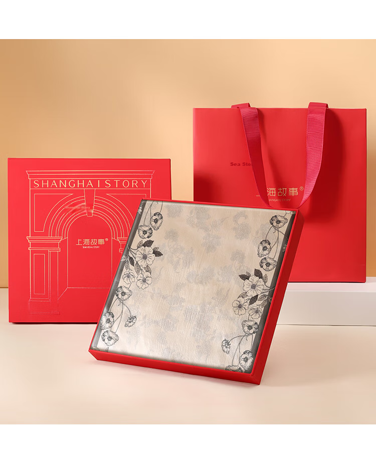 Shanghai Story Women's 100% Mulberry Silk Pearl Satin Long Scarf Shawl Gift Box for Girlfriend Valentine's Birthday Present 15