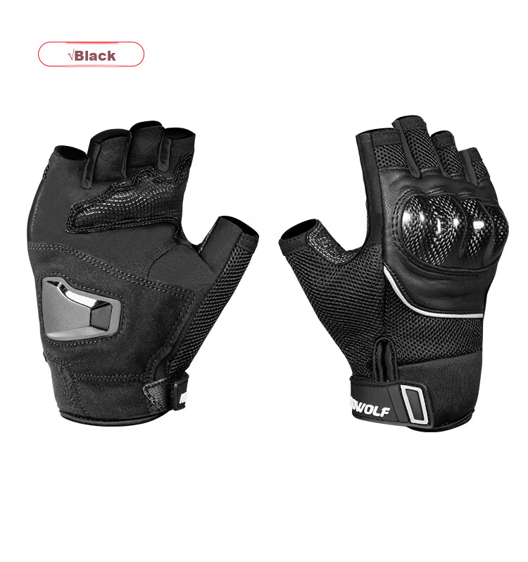 MOTOWOLF Motorcycle Gloves Half Finger Carbon Fiber Summer Breathable Riding Motorbike Anti-fall Knight Gear Unisex 17
