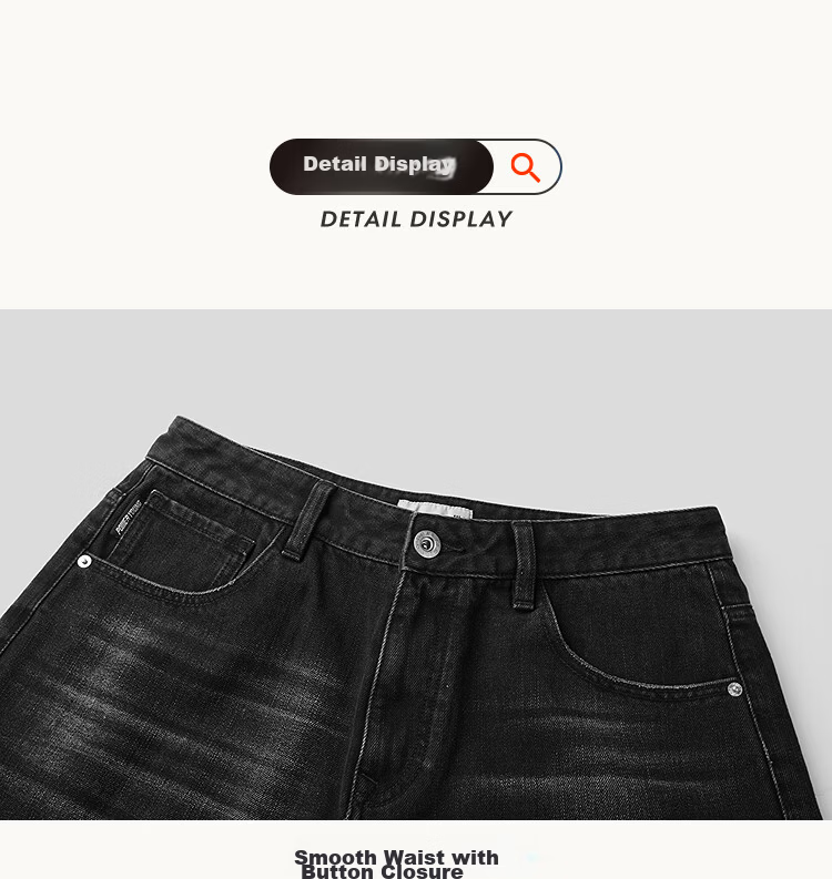 HLA Hailan Home Men's Denim Shorts 26POWER YOUNG Series Black Denim Shorts Summer Men 18