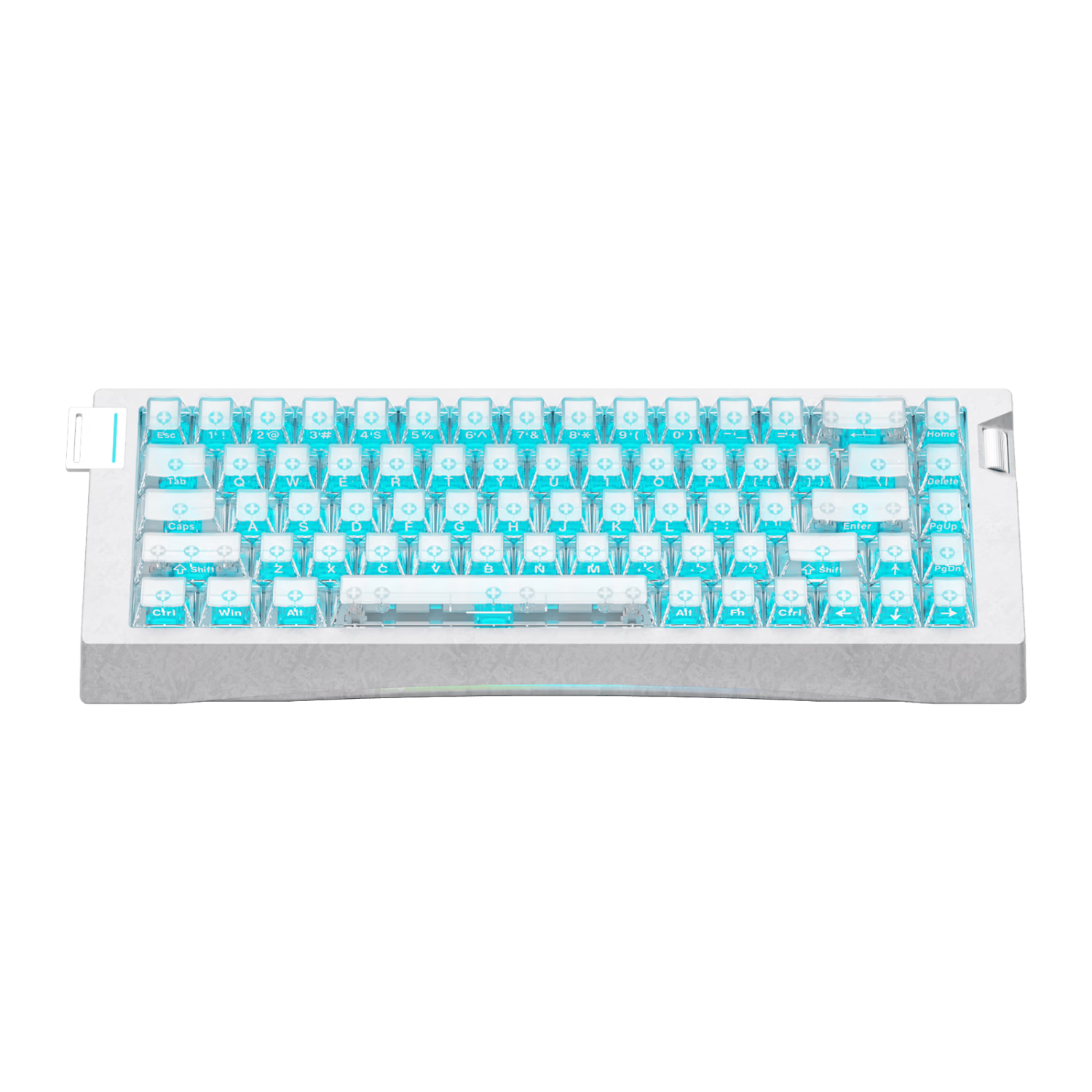 AJAZZ AK680V3 Magnetic Switch, E-Sports Gaming Magnetic Switch RT0.001 Star Flash Joyful Unafraid Valorant, 68-Key Dual-Light Position, Side-Engraved White Mist Transparent, Leijing Magnetic Switch