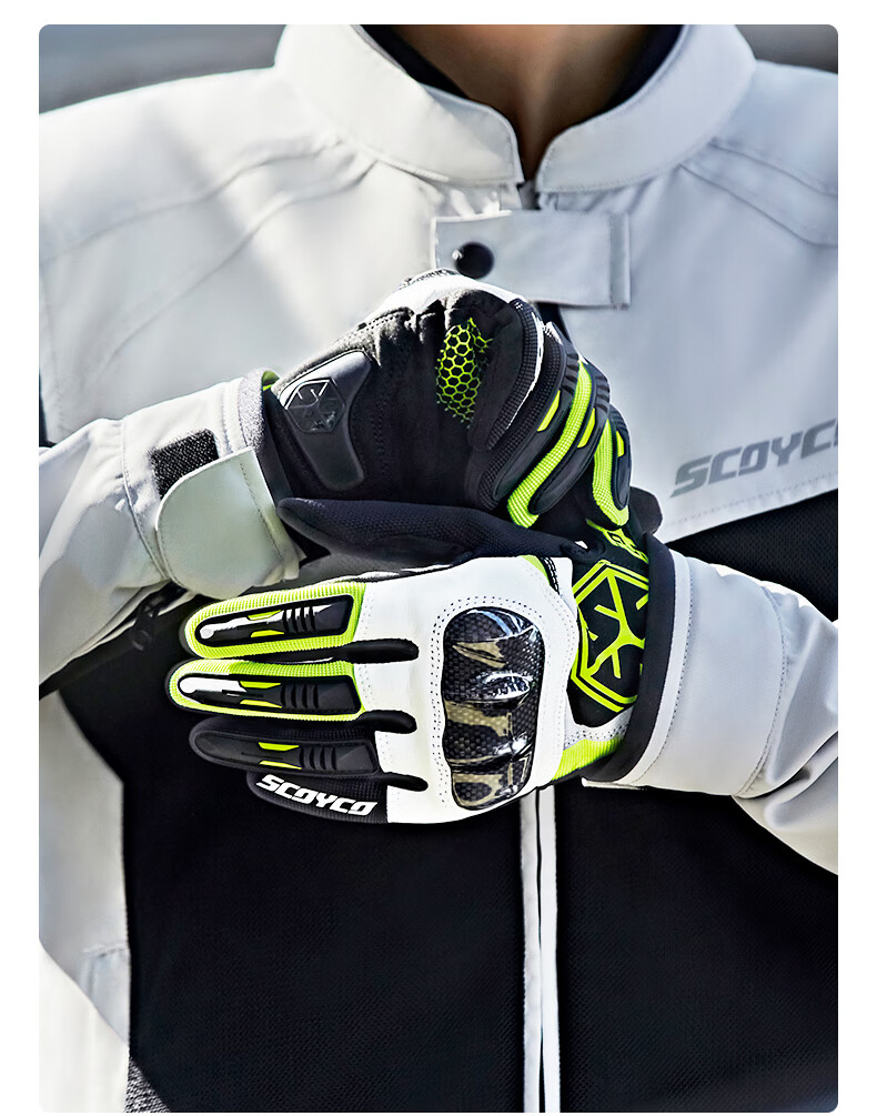 SCOYCO Cloud Bird MC122 Motorcycle Riding Gloves, Racing Bike Carbon Fiber Anti-CE Protective Touchscreen Gloves for All Seasons, Suitable for Men And Wome 20