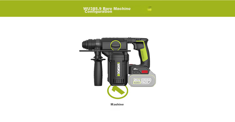WORX 20V Cordless Lithium Battery Hammer Drill WU385.9 (Bare Tool) Rechargeable Impact Drill Electric Concrete Power Tool 18
