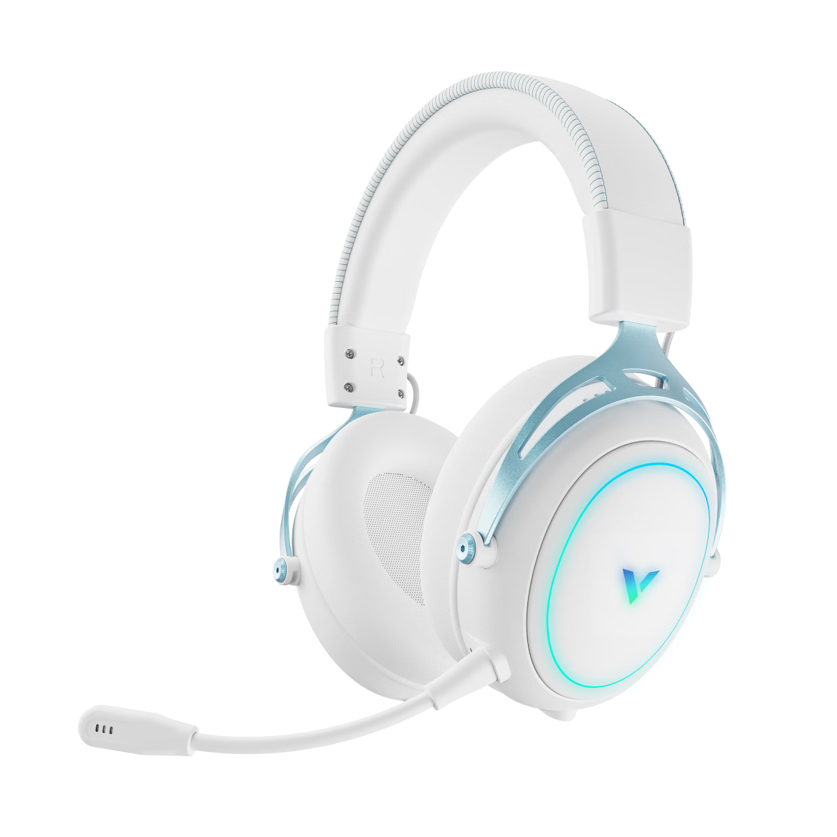 Rapoo VH800Pro Wireless Quad-Mode Gaming Headset Over-Ear Delta Operation FPS Valorant Esports Chicken Dinner Sound Positioning Multi-Device Compatible White Blue