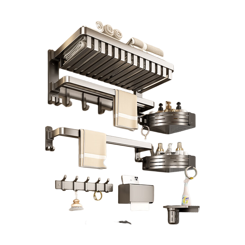 Baihan Bathroom Towel Rack, Toilet Storage Shelf, No Drilling Required, Bathroom Accessories Set, Bathroom Organizatio