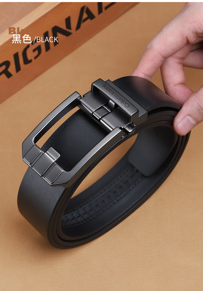 Calermkeens Men's Genuine Leather Belt 2026 New Automatic Buckle Vintage Versatile Waistband Birthday Gift for Men 17
