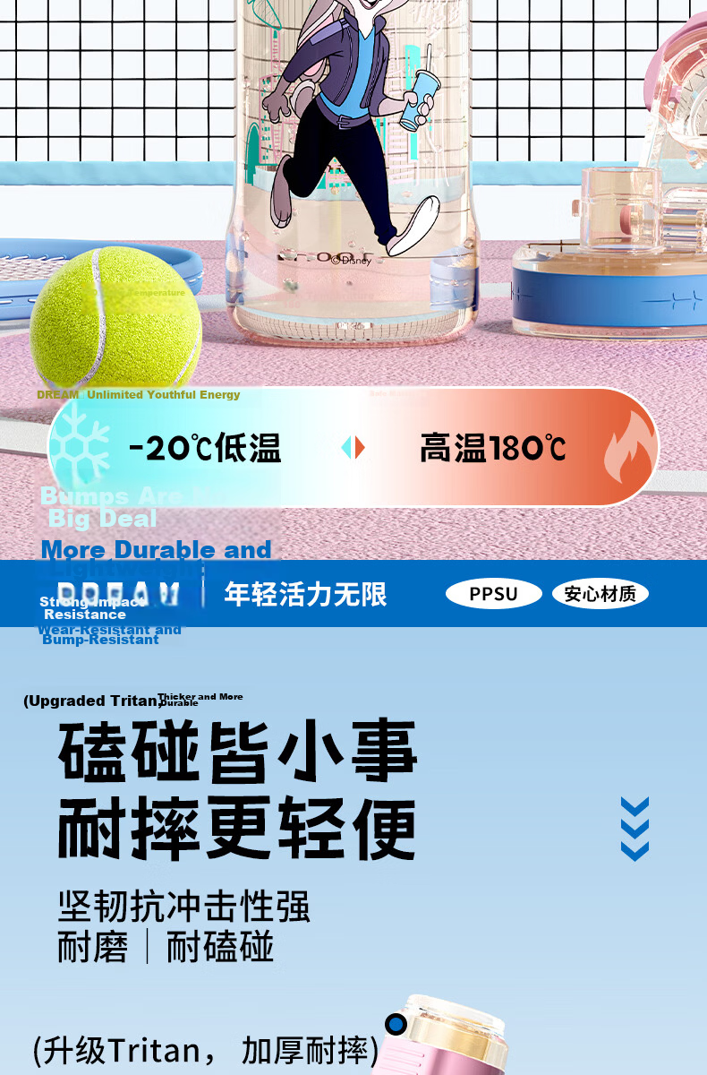 Disney Children's PPSU School Water Bottle 660ml Summer Direct Drinking Cup for Boys and Girls Kindergarten Primary Students 3